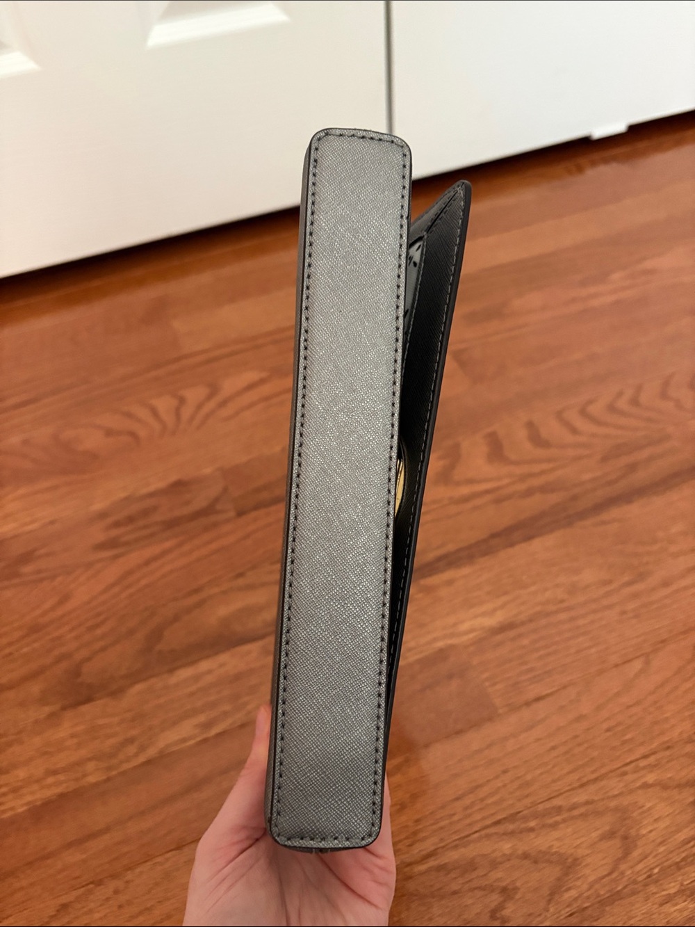 kate spade Metallic Pewter Turn-Lock Saffiano Clutch - Picture 7 of 13